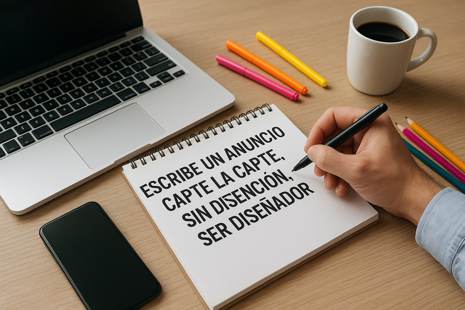 Escribe un anuncio que capte la atención, sin ser diseñador